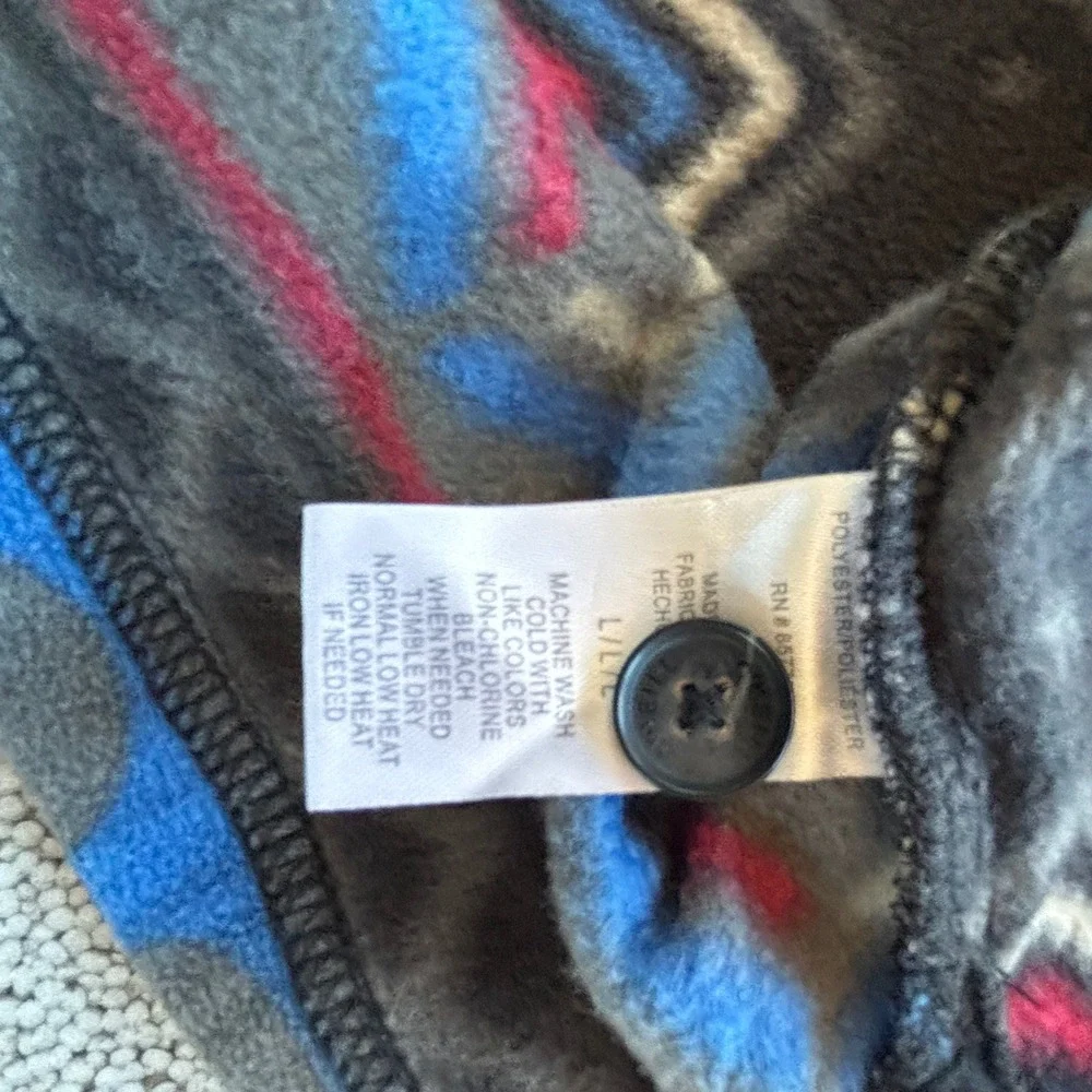 O'Neill Fleece Hoodie Aztec Tribal Men's L Patterned Pullover Pouch 3 Button